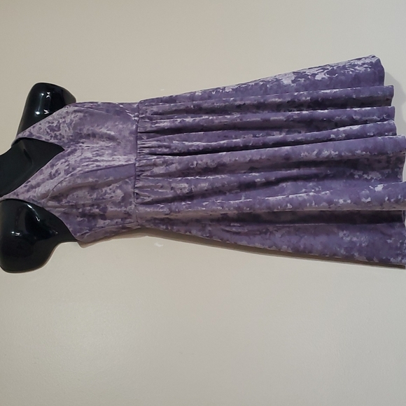 Sleeveless Lavender Suede Velvet Flowy Mini Dress sz Medium - Picture 4 of 14